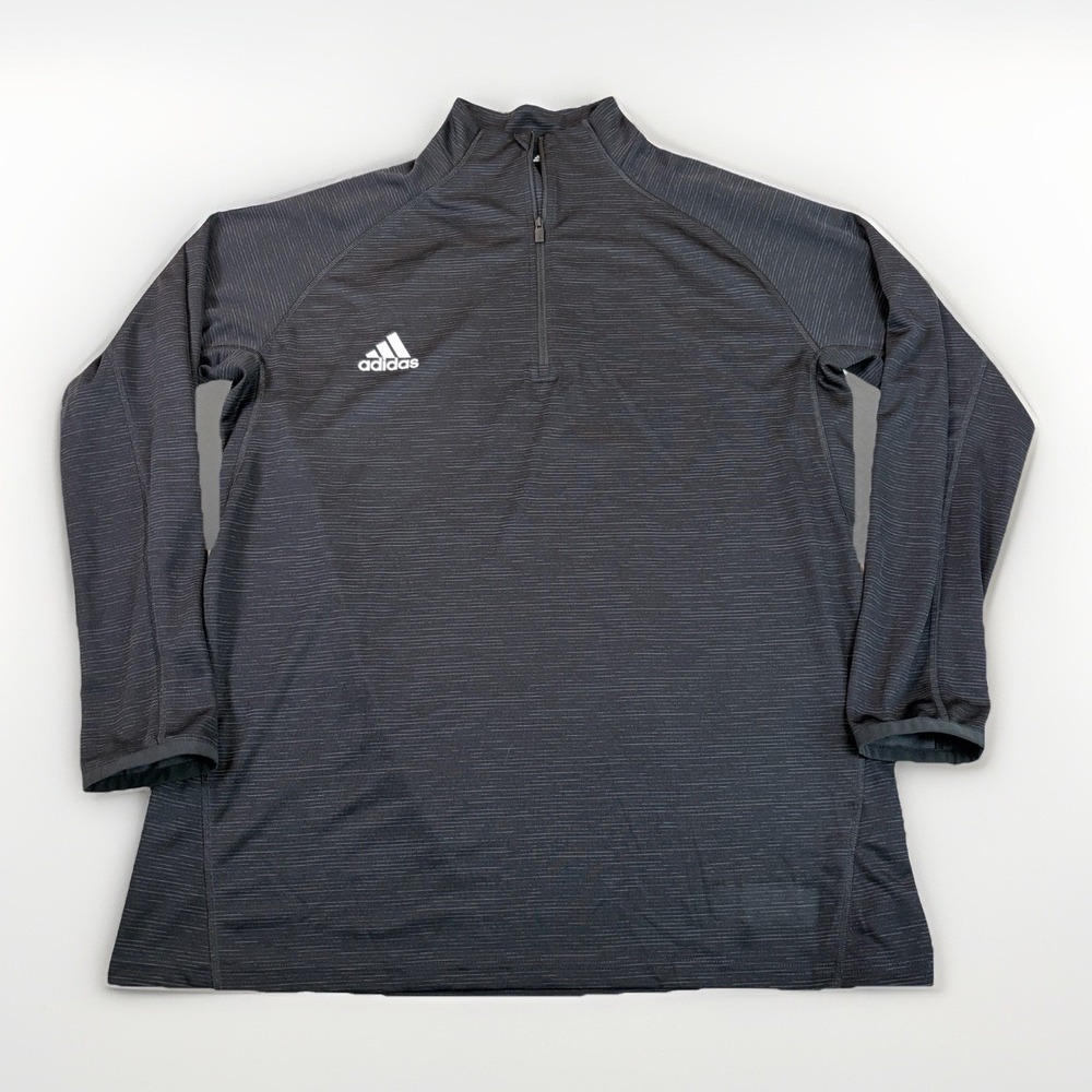 adidas Pullover Womens 2XL AeroReady 1/4 Zip Long Sleeve Dark Grey PLUS ACTIVE